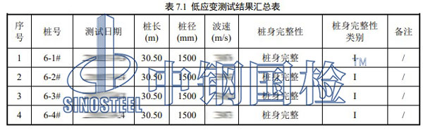 低應(yīng)變測試結(jié)果