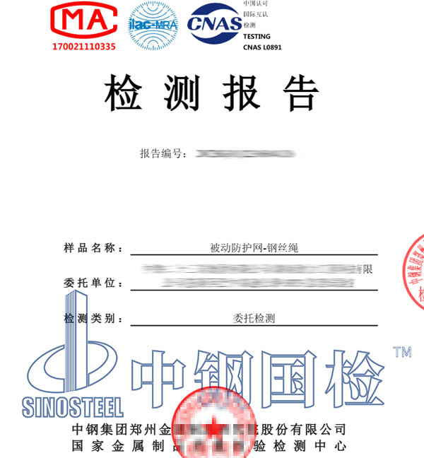 被動防護網檢測報告