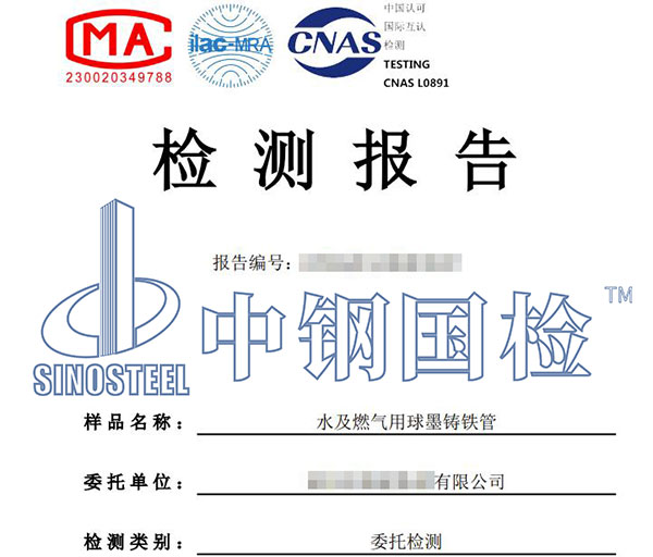 球墨鑄鐵件檢測報告